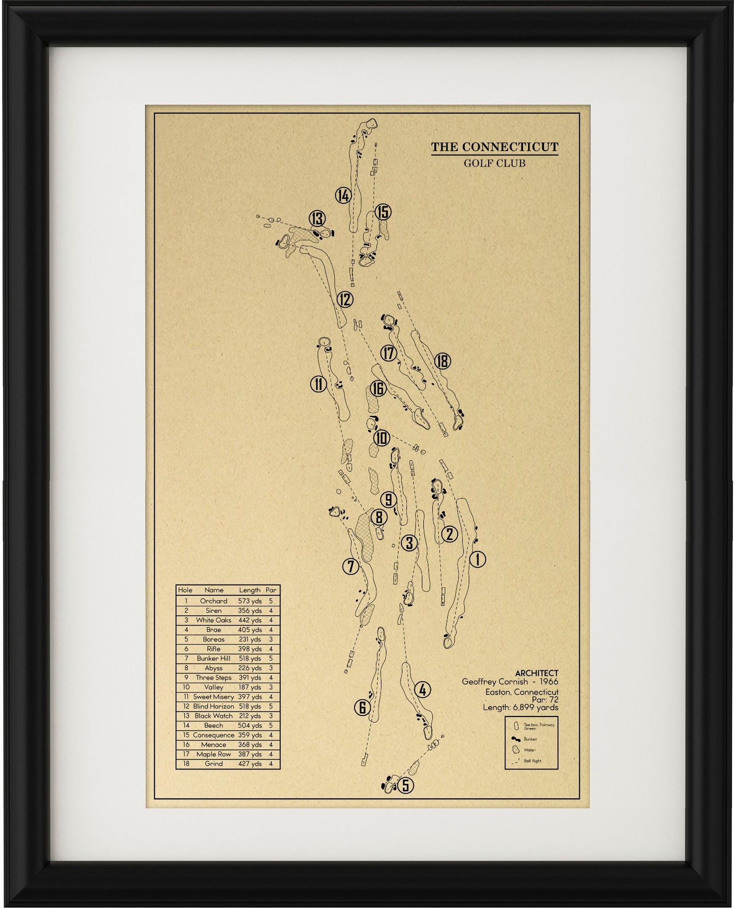 The Connecticut Golf Club Outline (Print)