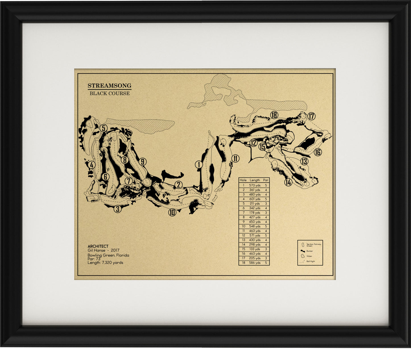 Streamsong Black Golf Course Outline (Print)