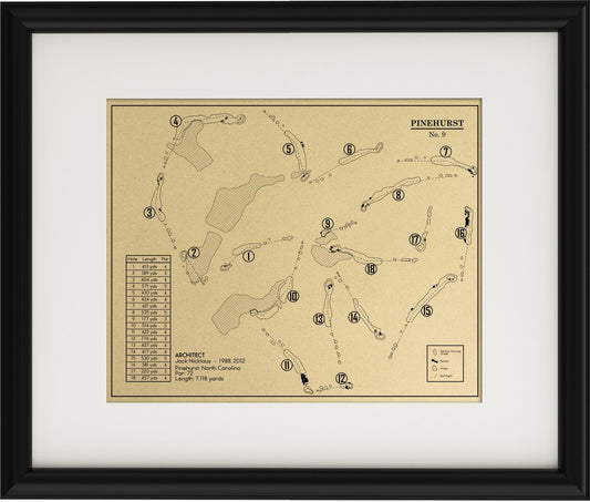 Pinehurst No. 9 Golf Course Outline (Print)
