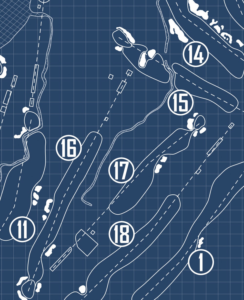 Quaker Ridge Golf Club Blueprint (Print)