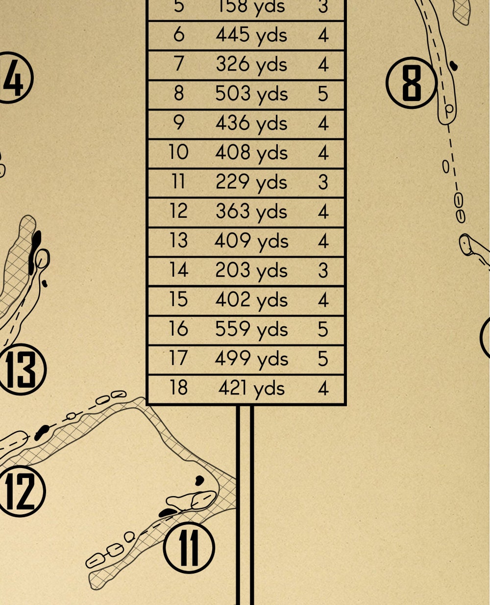 TPC Sawgrass Dye's Valley Course Outline (Print)