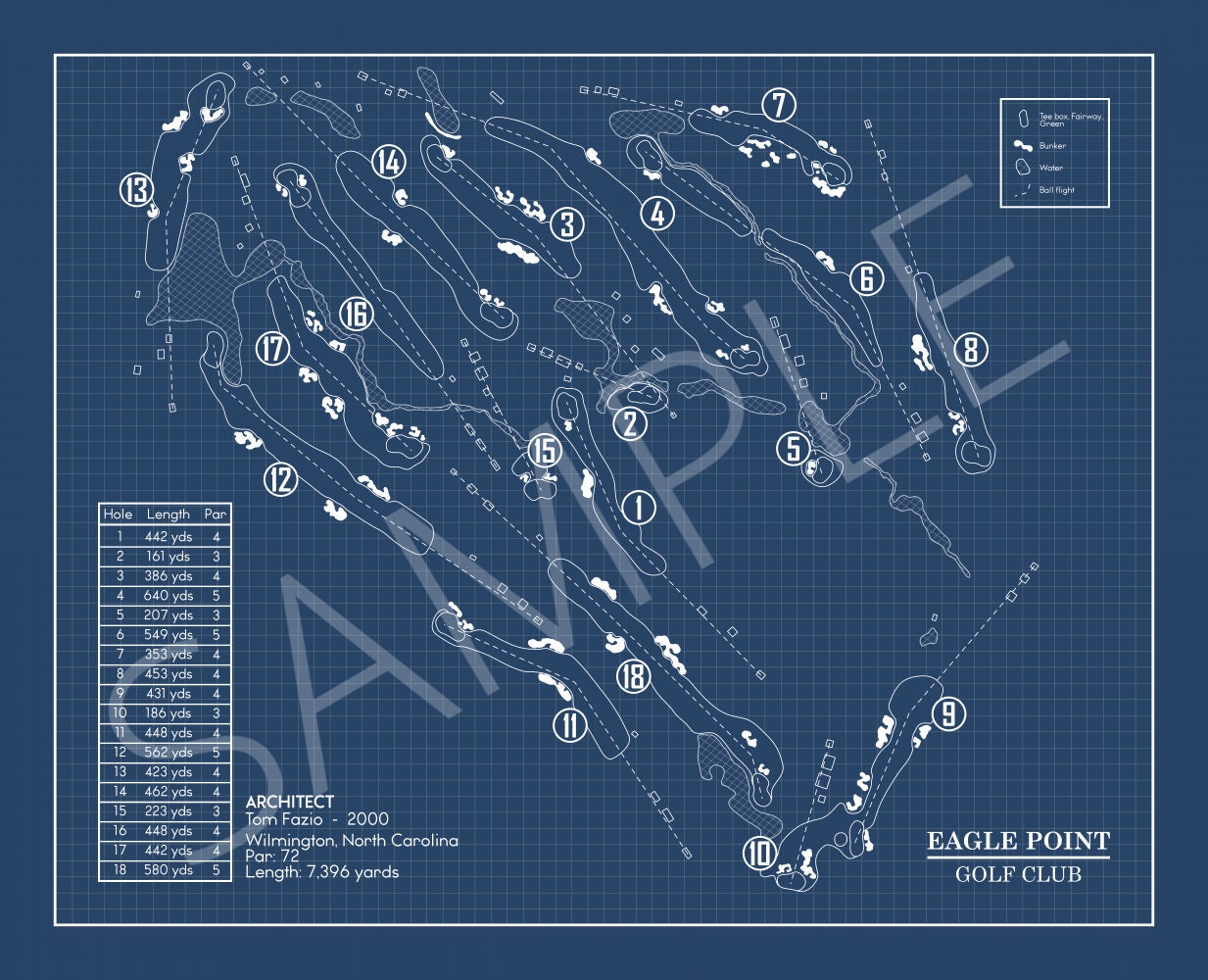 Eagle Point Golf Club Blueprint (Print)