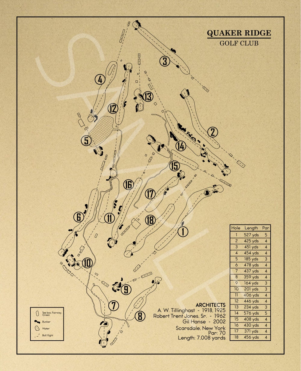 Quaker Ridge Golf Club Outline (Print)
