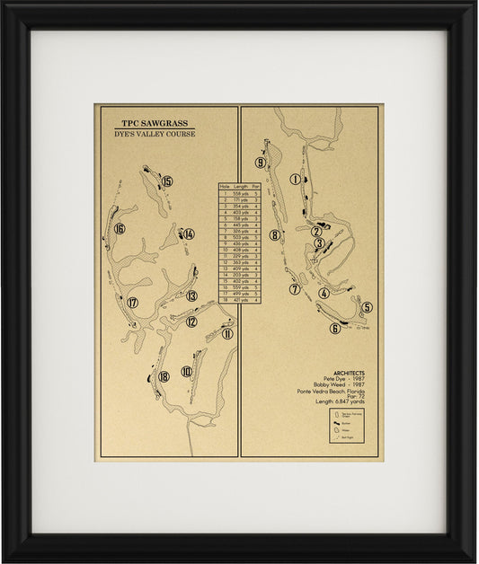 TPC Sawgrass Dye's Valley Course Outline (Print)