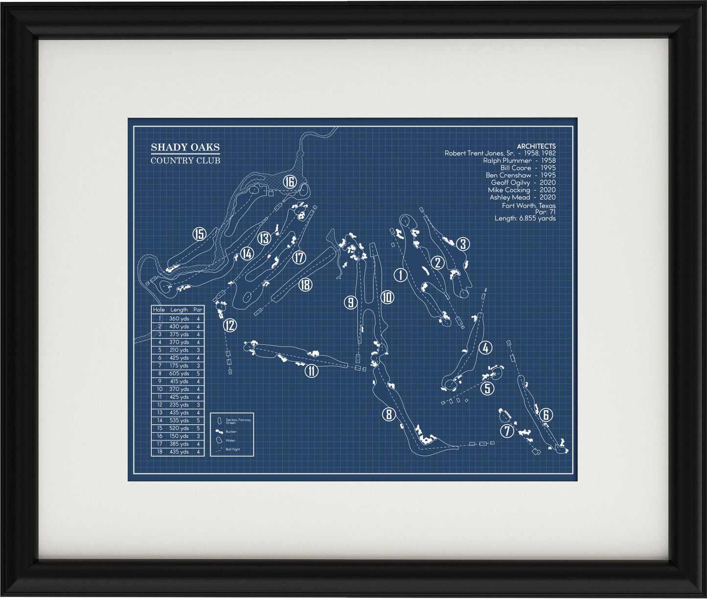 Shady Oaks Country Club Blueprint (Print)