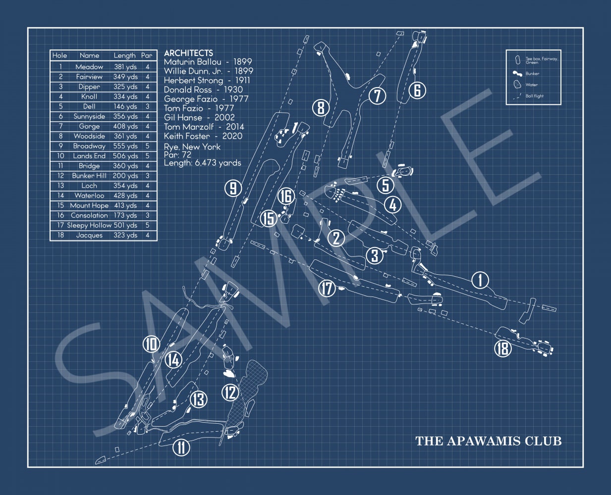 The Apawamis Club Blueprint (Print)