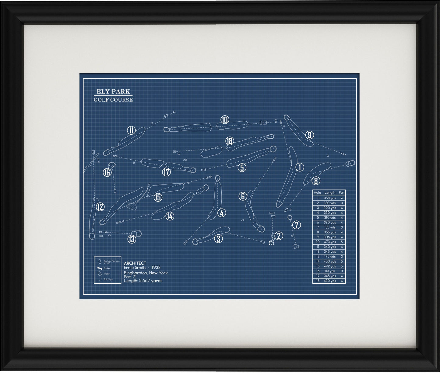 Ely Park Golf Course Blueprint (Print)