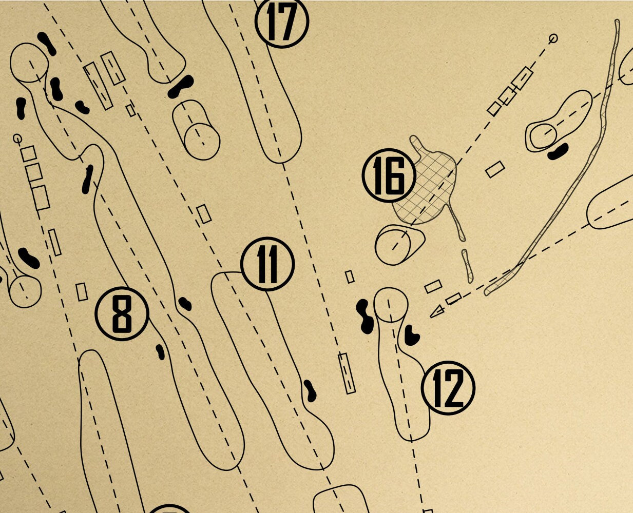Westchester Hills Golf Club Outline (Print)