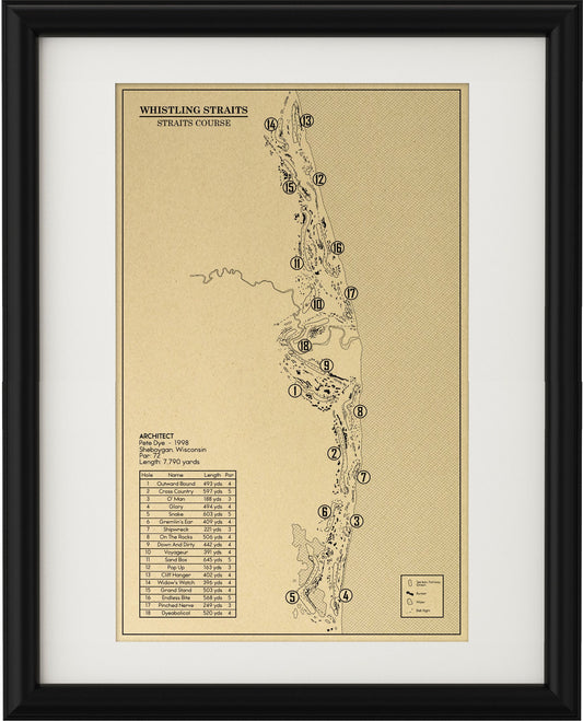 Whistling Straits - Straits Course 11x17 Outline (Print)