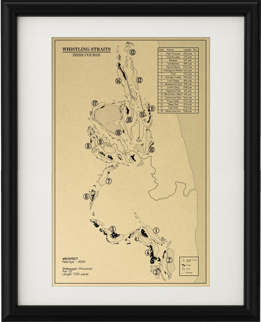 Whistling Straits - Irish Course 11x17 Outline (Print)