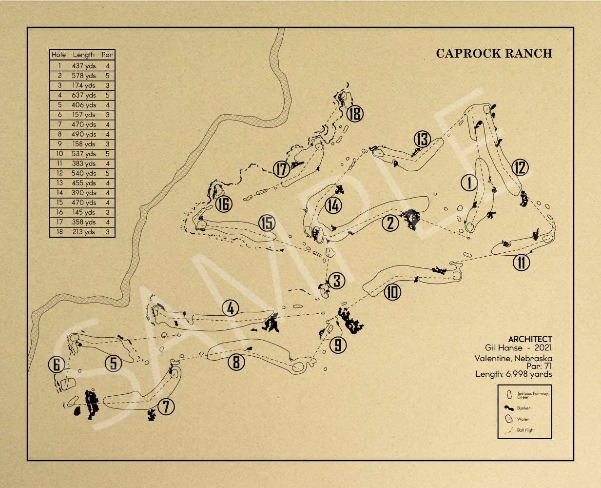 Caprock Ranch Outline (Print) – GolfBlueprints