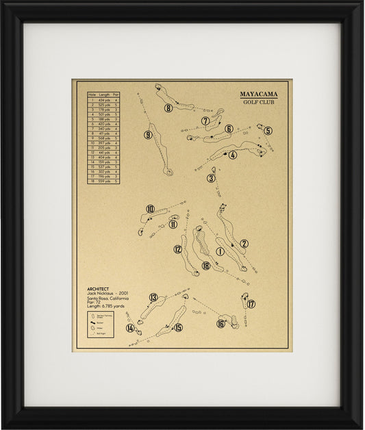 Mayacama Golf Club Outline (Print)