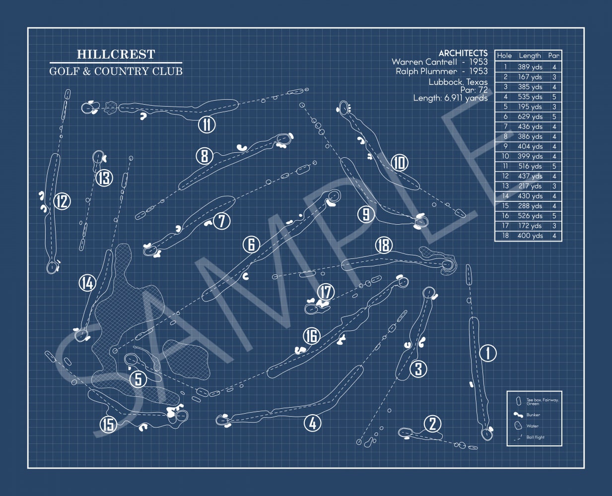 Hillcrest Golf & Country Club Blueprint (Print)