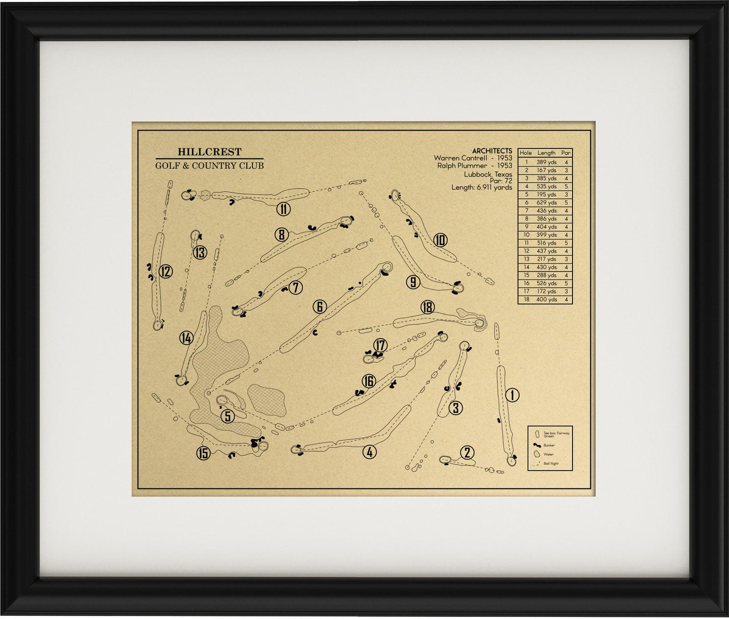 Hillcrest Golf & Country Club Outline (Print)