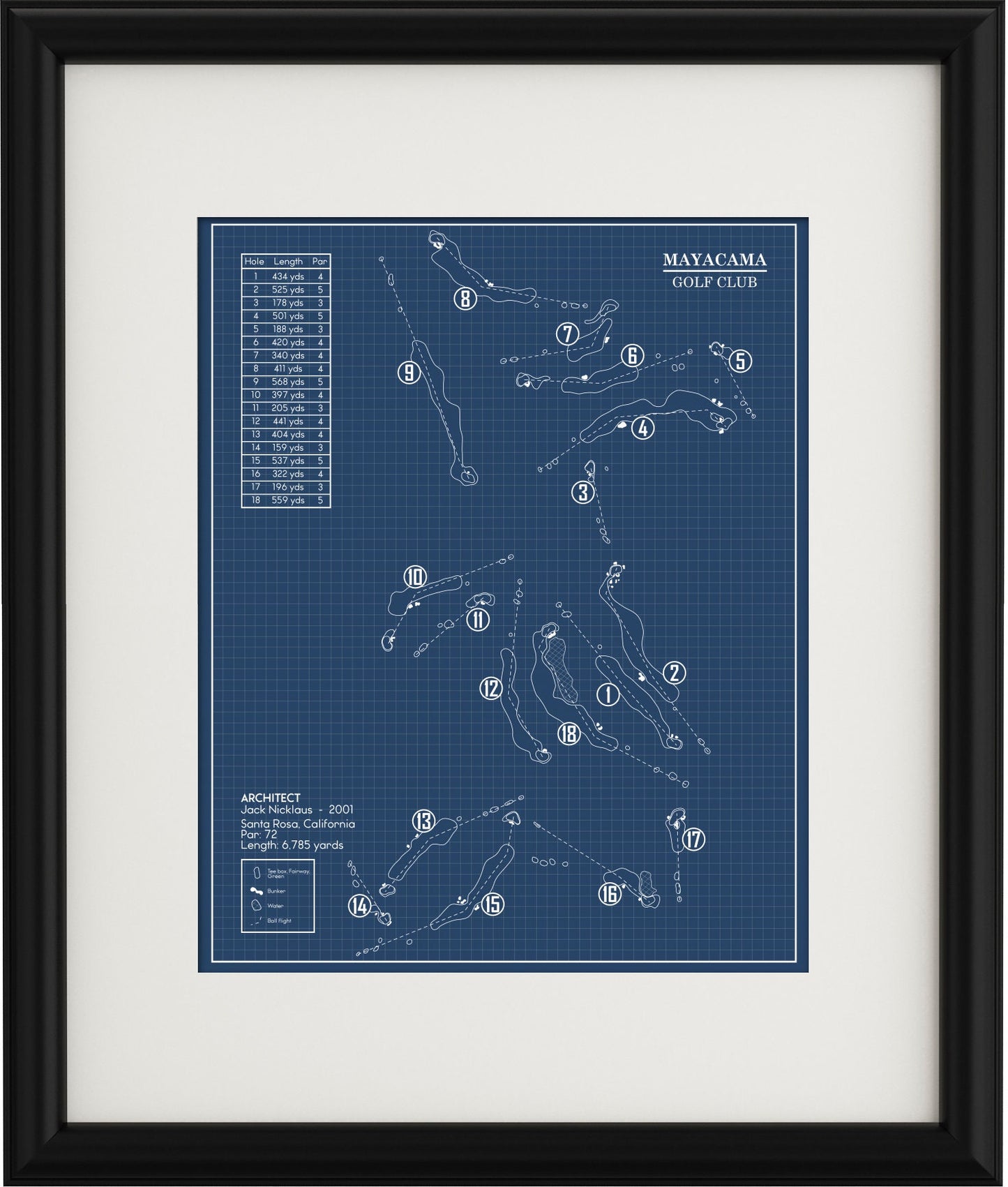 Mayacama Golf Club Blueprint (Print)