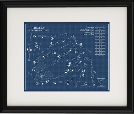 Hillcrest Golf & Country Club Blueprint (Print)