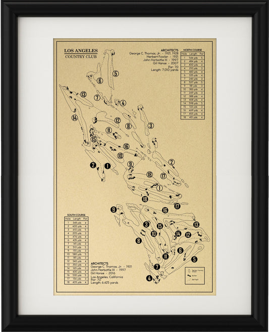 Los Angeles Country Club North and South Courses Outline (Print)