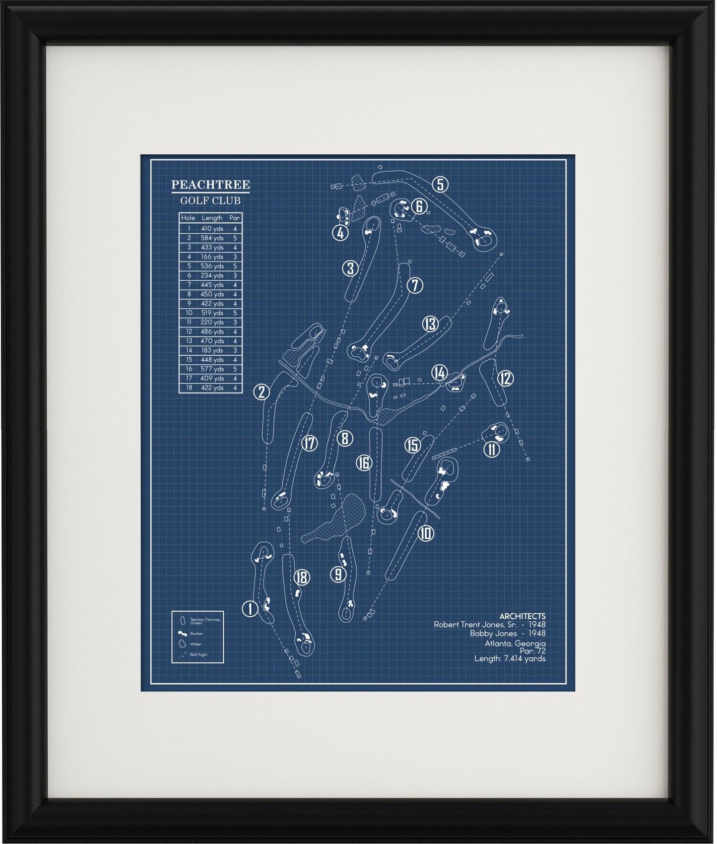 Peachtree Golf Club Blueprint (Print)