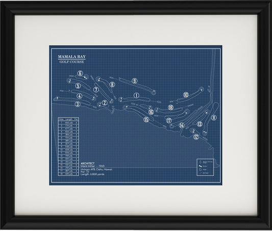 Mamala Bay Golf Course Blueprint (Print)