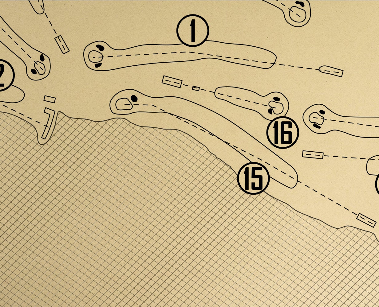 Mamala Bay Golf Course Outline (Print)