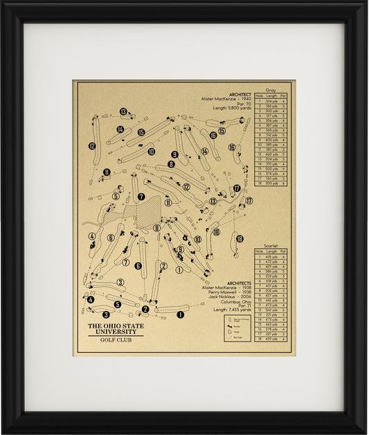 The Ohio State University Golf Club Outline (Print)