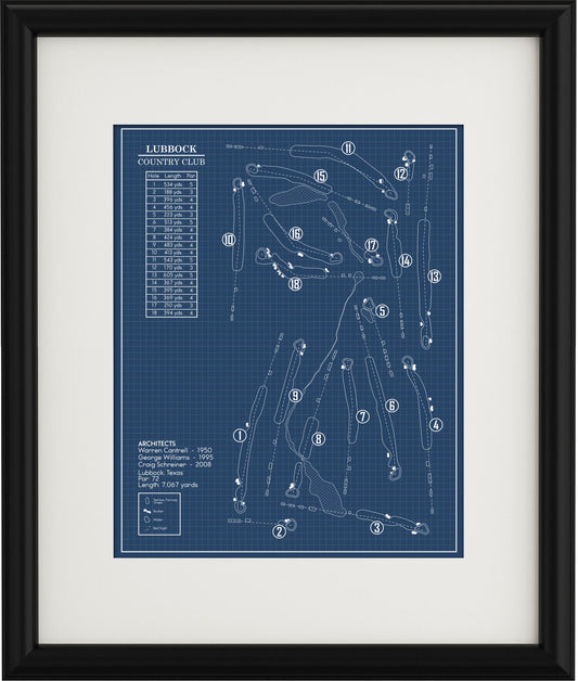 Lubbock Country Club Blueprint (Print)