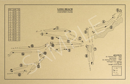 Long Beach Country Club Outline (Print)
