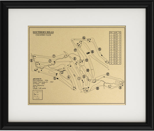 Southern Hills Country Club Outline (Print)