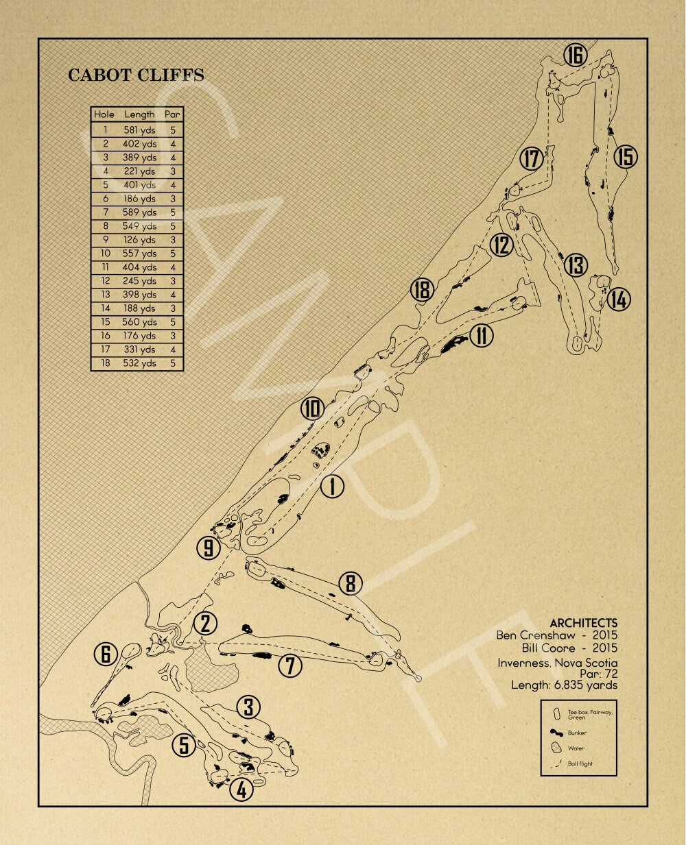 Cabot Cliffs Outline (Print)
