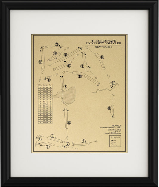 The Ohio State University Golf Club Gray Course Outline (Print)