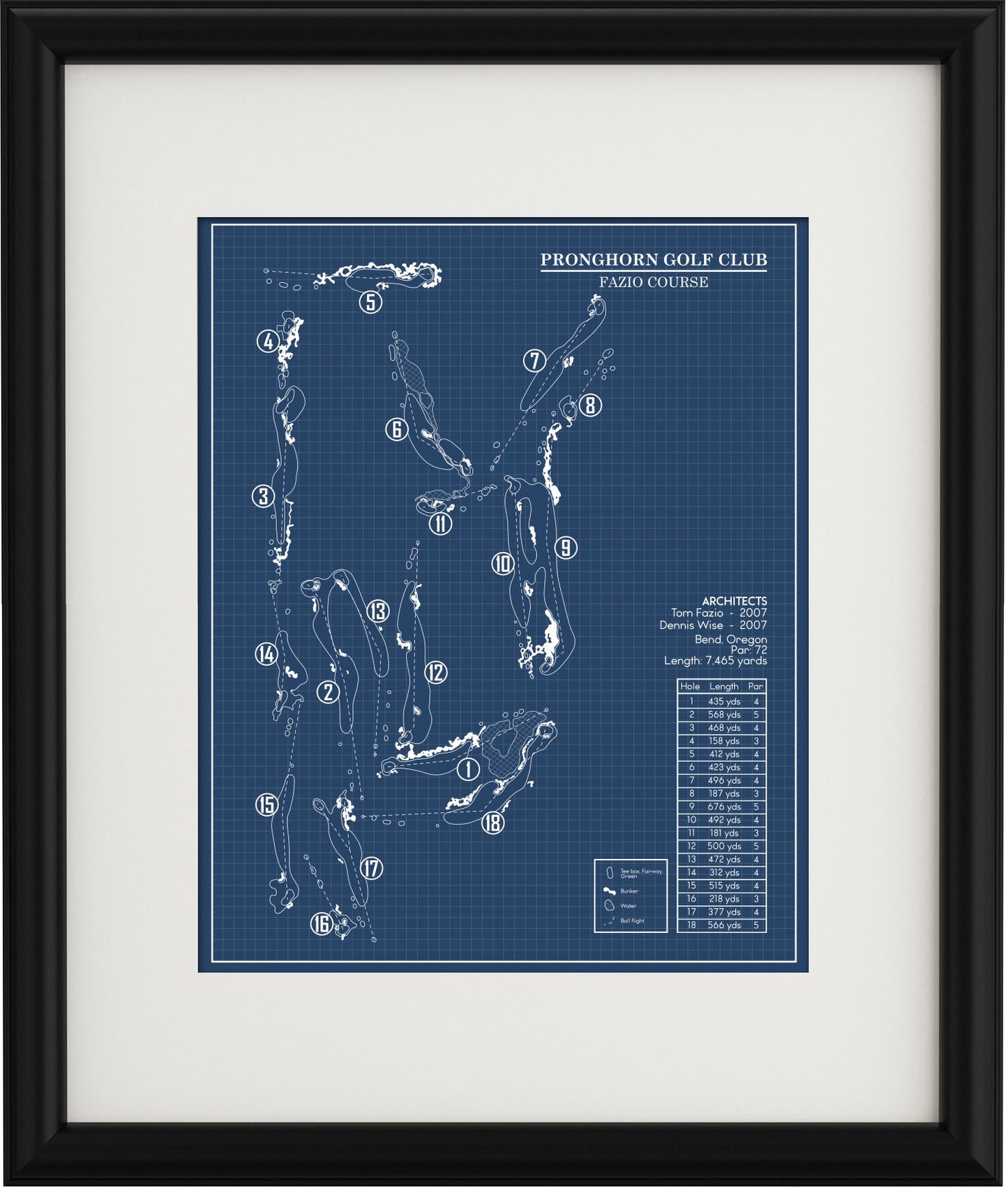Pronghorn Golf Club Fazio Course Blueprint (Print)