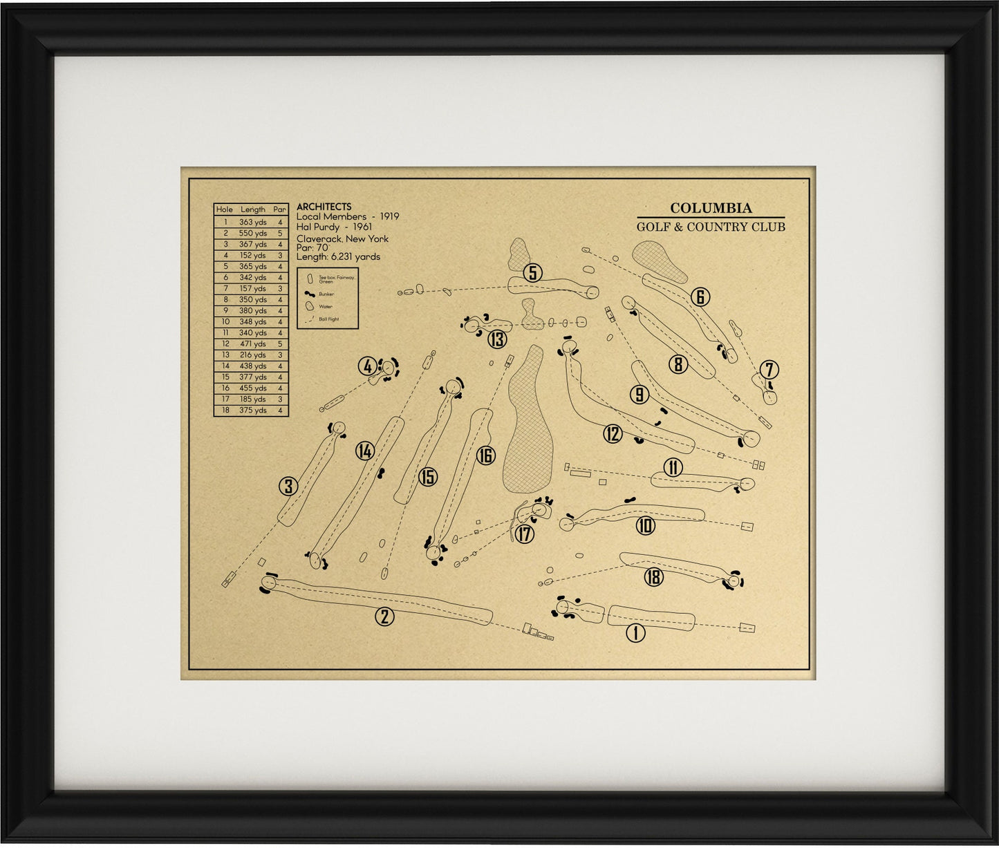 Columbia Golf & Country Club Outline (Print)