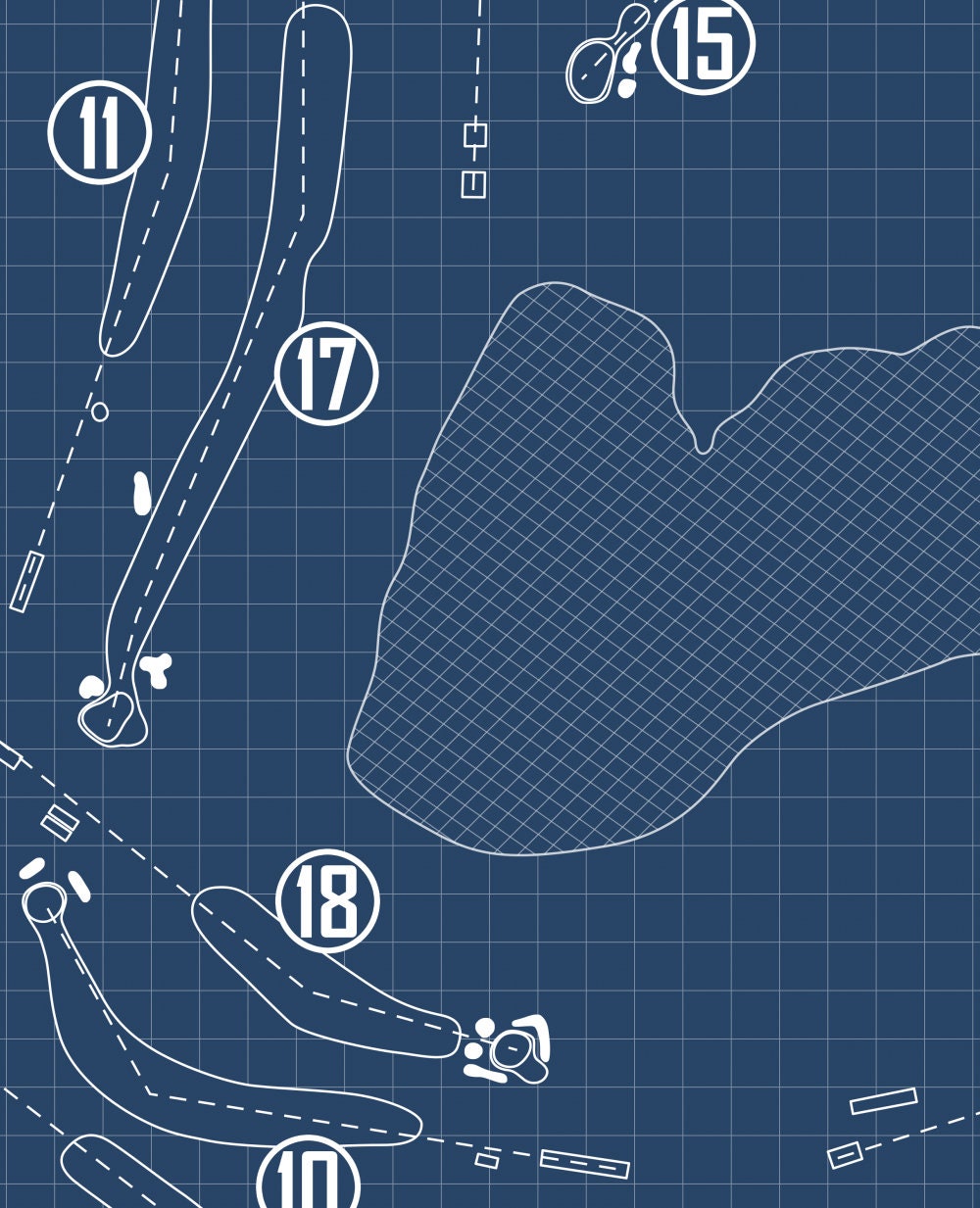 Red Hook Golf Club Blueprint (Print)