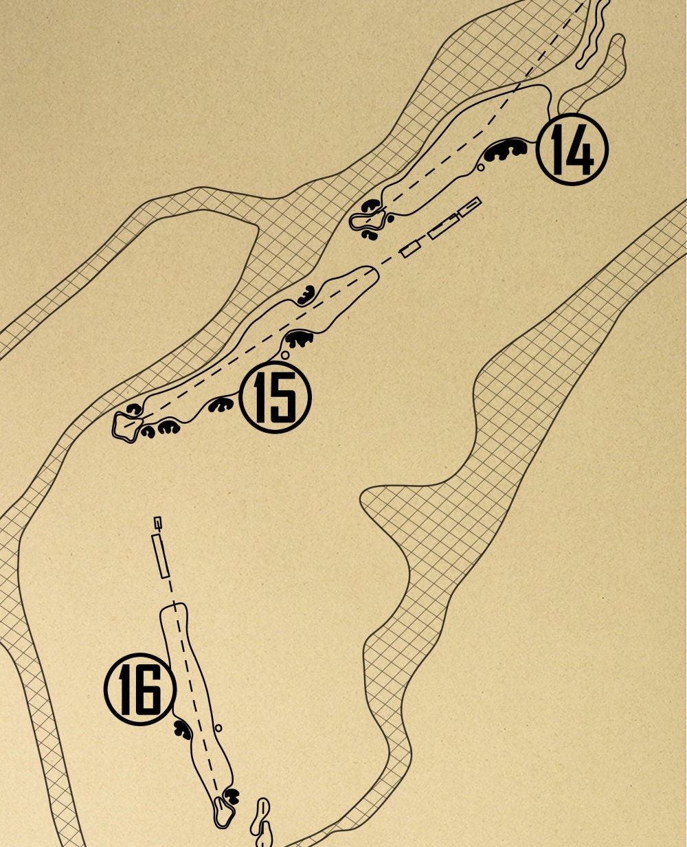 Robert Trent Jones Course at Palmetto Dunes Outline (Print)