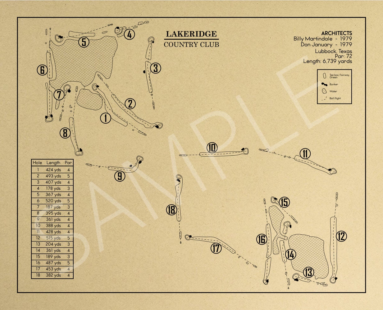 Lakeridge Country Club Outline (Print)