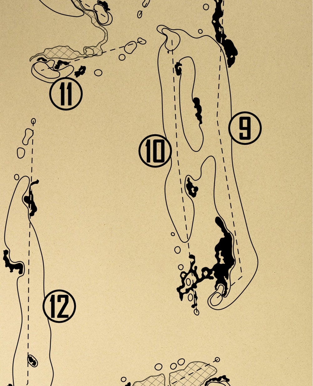 Pronghorn Golf Club Fazio Course Outline (Print)
