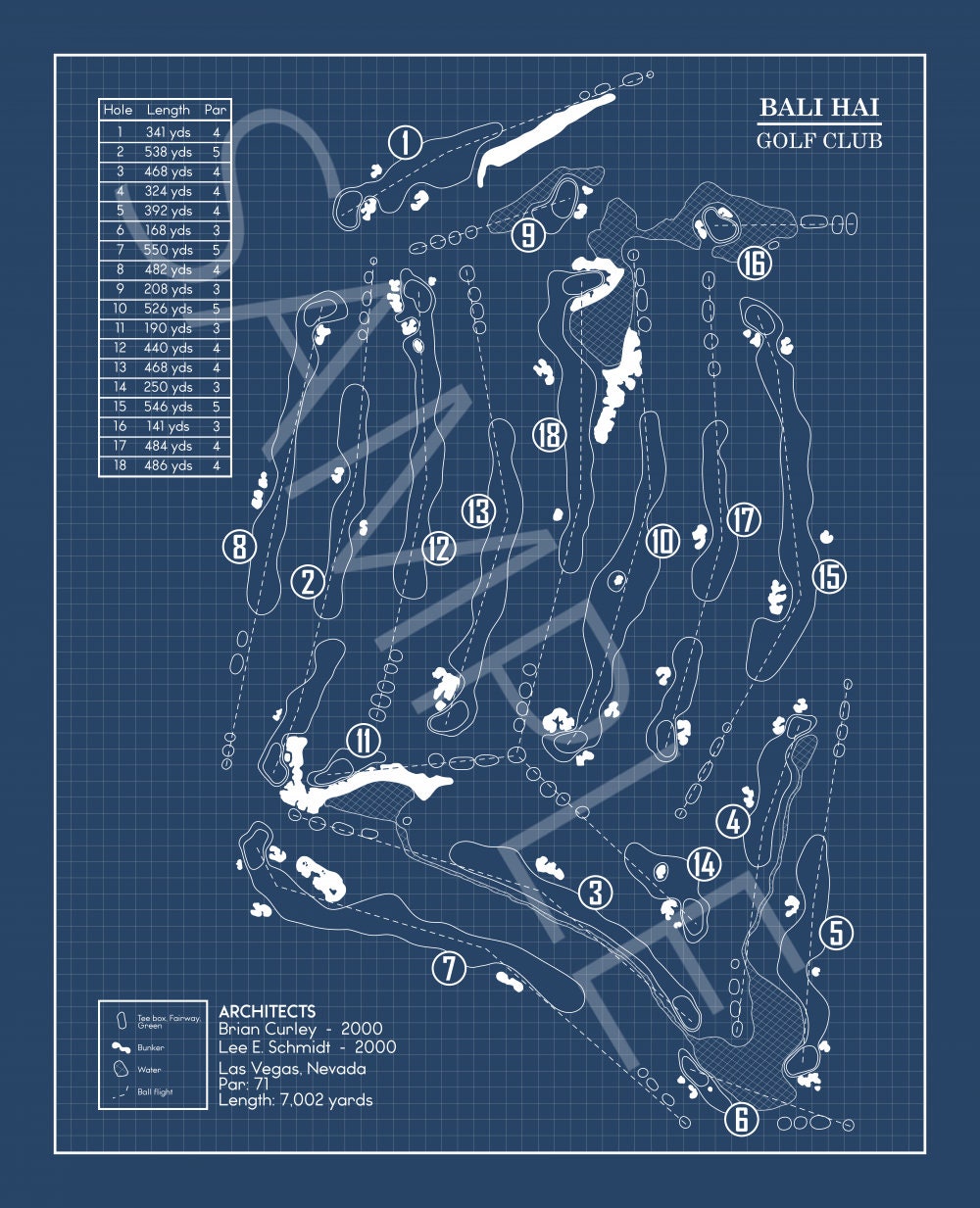 Bali Hai Golf Club Blueprint (Print)