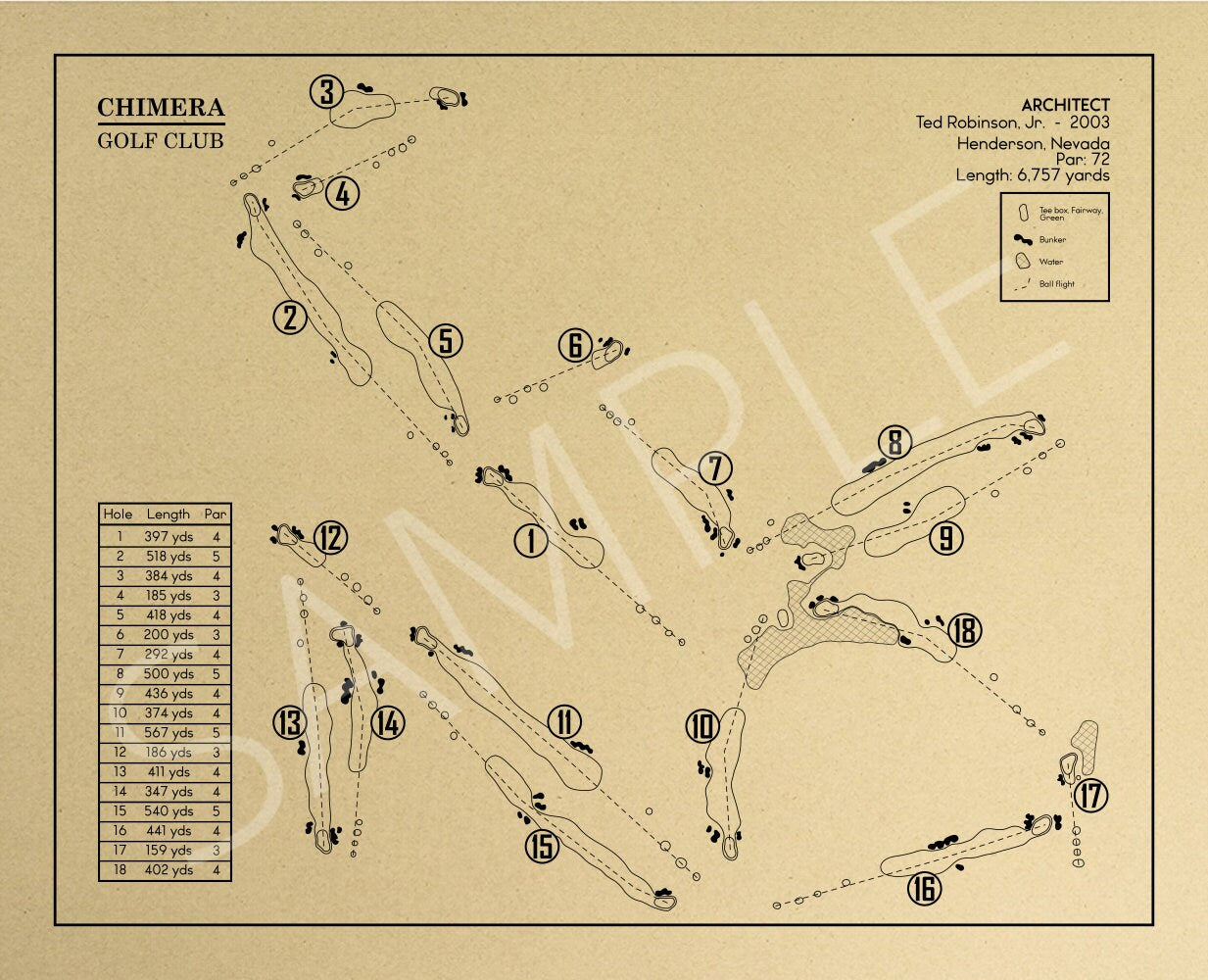 Chimera Golf Club Outline (Print)