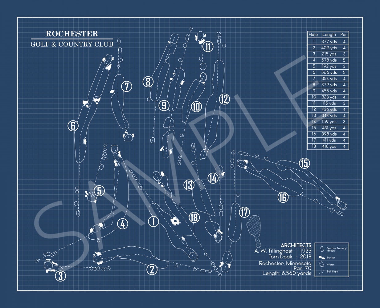 Rochester Golf & Country Club Blueprint (Print)