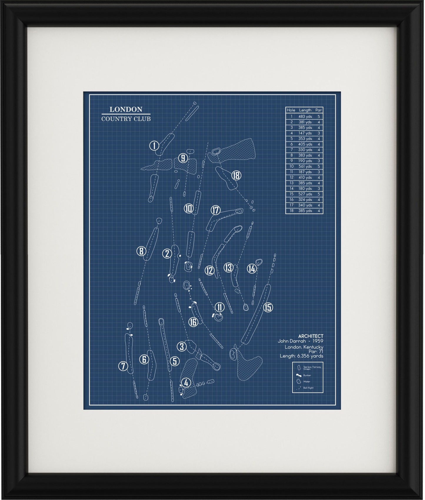 London Country Club Blueprint (Print)