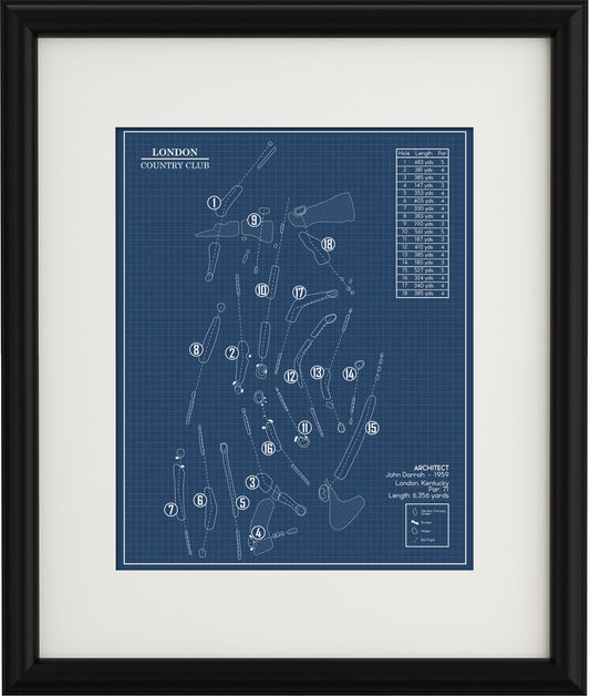 London Country Club Blueprint (Print)