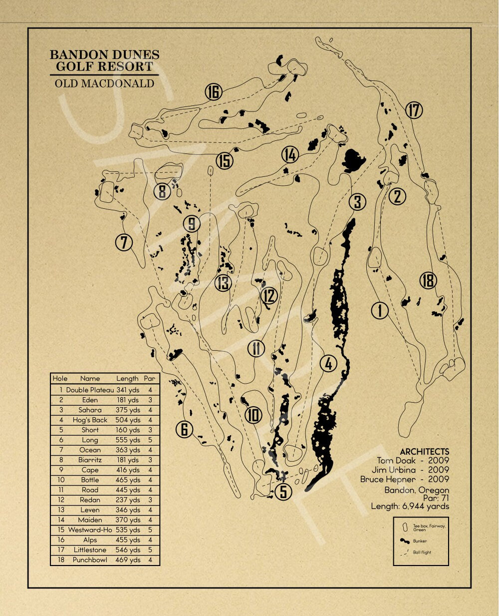 Barrington Golf Club Outline (Print)