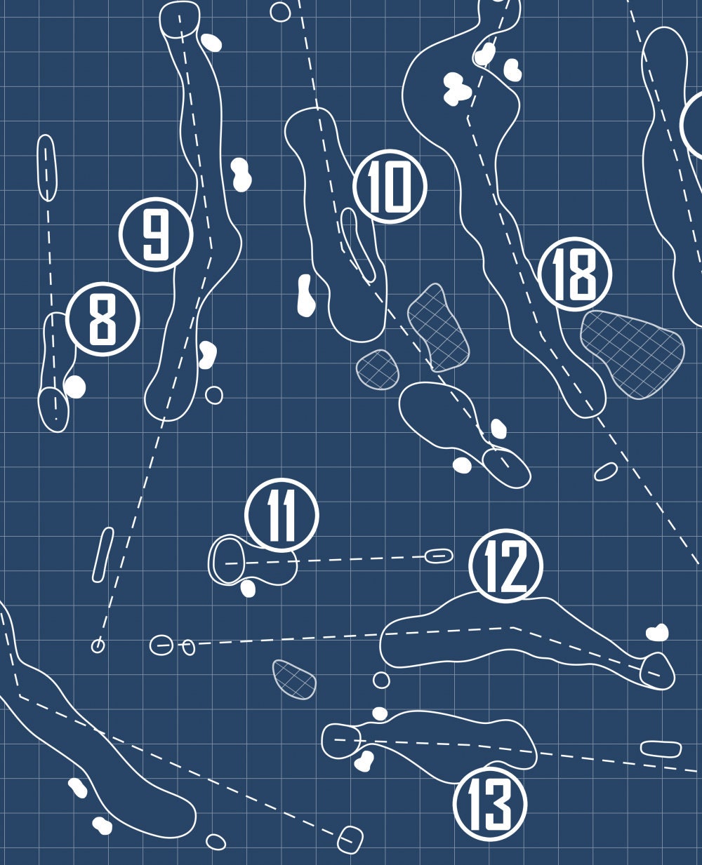Whitetail Golf Club Blueprint (Print)