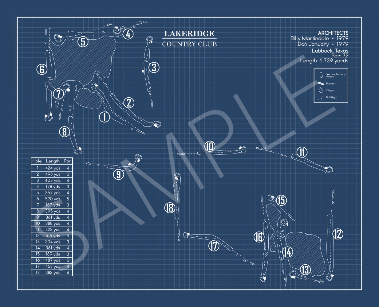 Lakeridge Country Club Blueprint (Print)