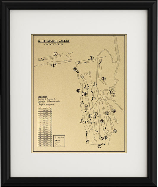 Whitemarsh Valley Country Club Outline (Print)