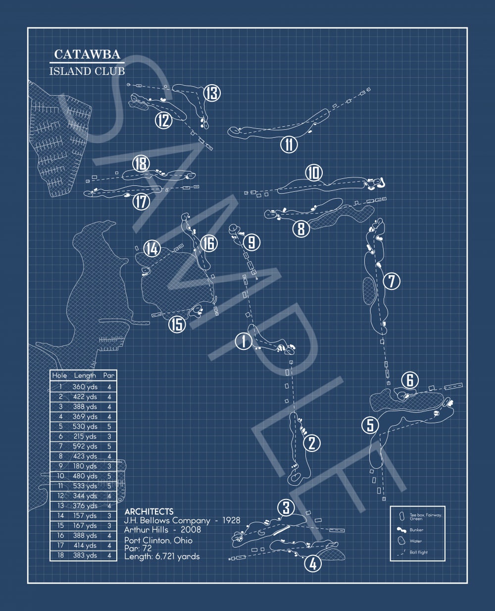 Catawba Island Club Blueprint (Print)