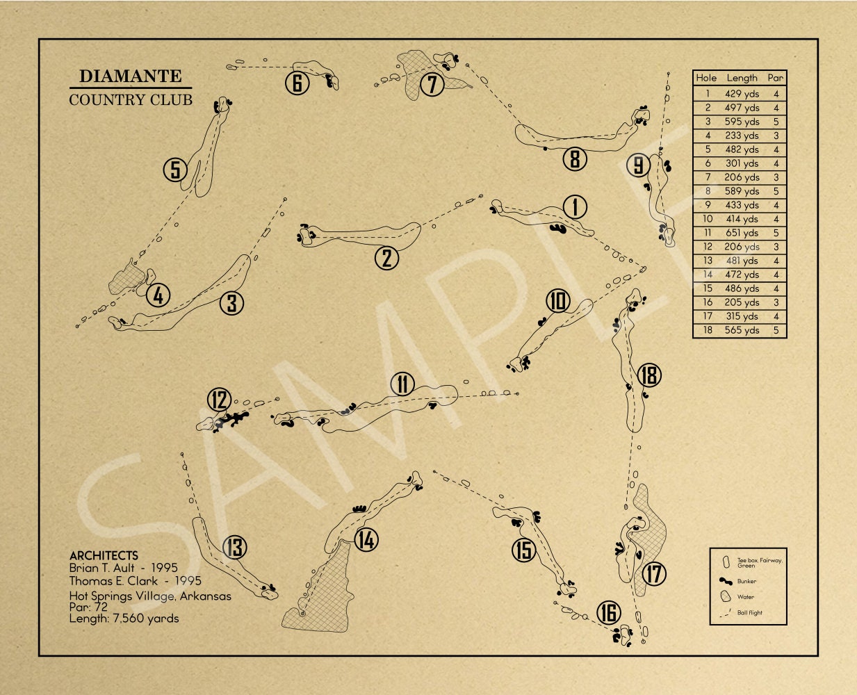 Diamante Country Club Outline (Print)