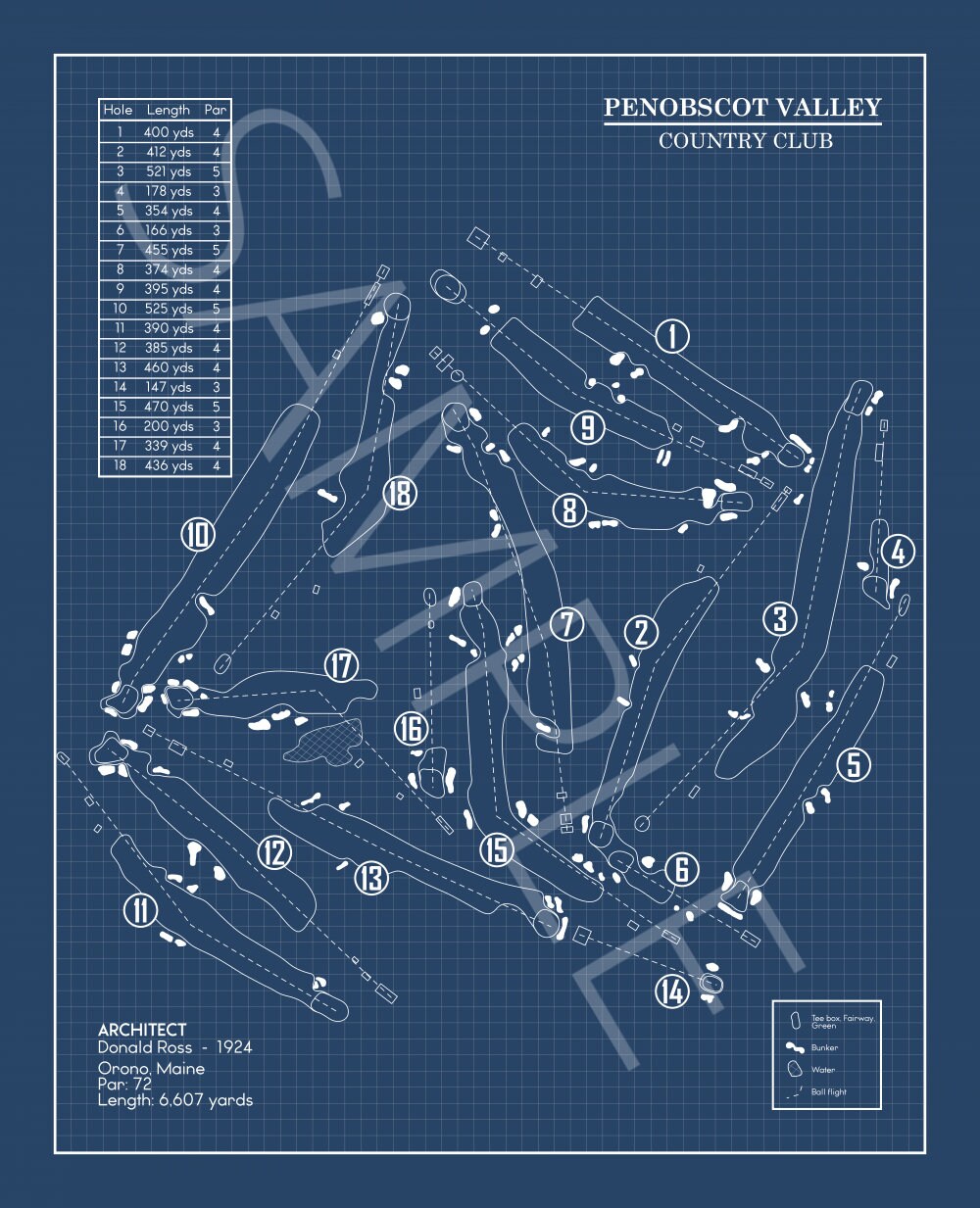 Penobscot Valley Country Club Blueprint (Print)