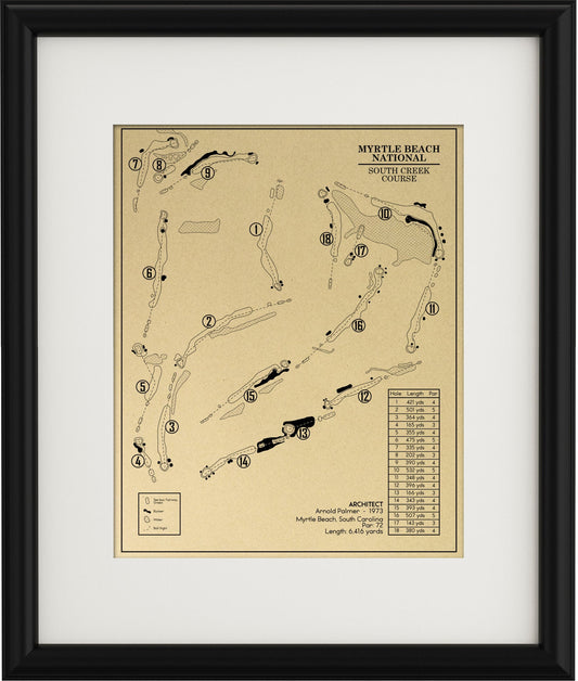 Myrtle Beach National South Creek Course Outline (Print)