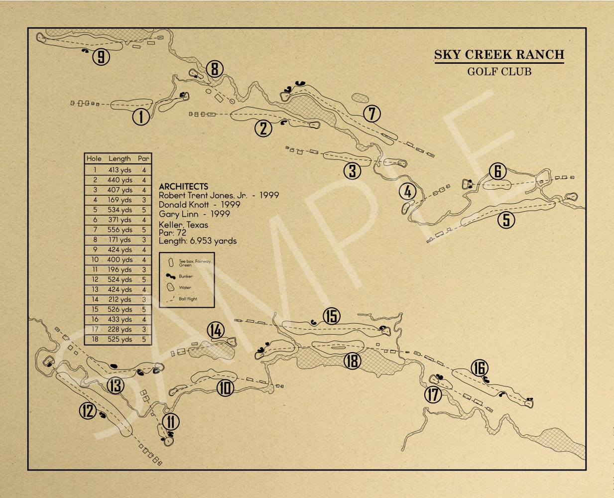 Sky Creek Ranch Golf Club Outline (Print)